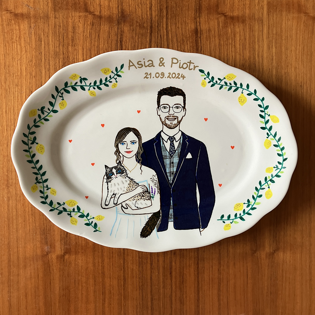 półmisek z portretem ślubnym