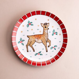 talerz na ścianę z jelonkiem świąteczny prezent