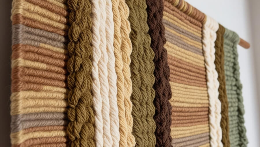 Trendy w dekoracji wnętrz na rok 2025: makatki z wełny i bawełny w naturalnych kolorach 