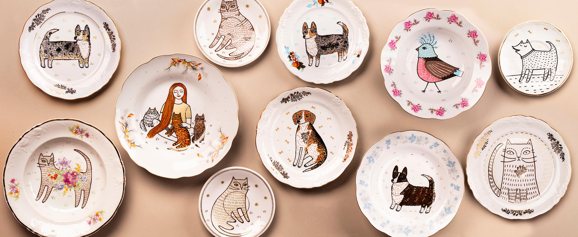 ręcznie malowane talerze na ścianę Empe artstudio