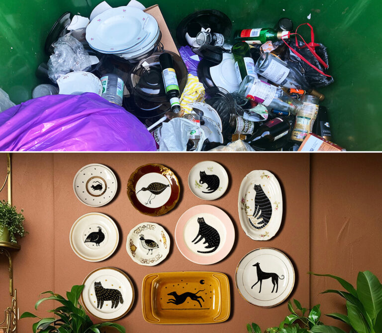 talerze ze śmietnika