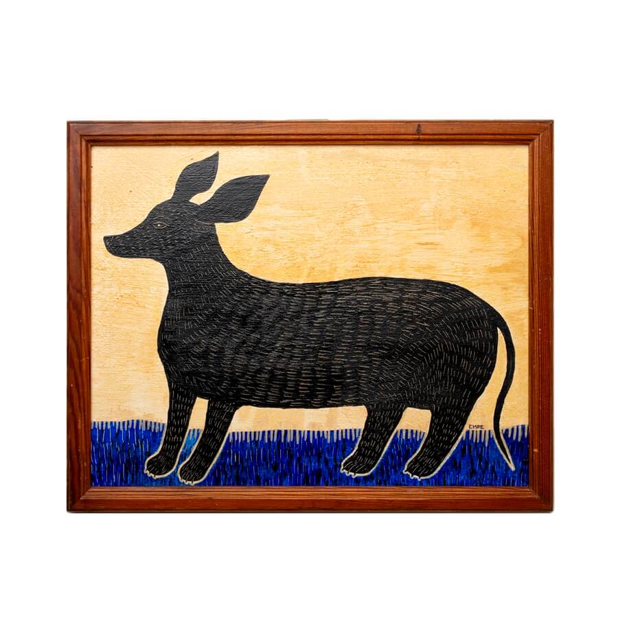 empe obraz jamnik w ramce vintage