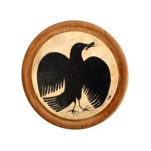 obraz ptak na desce vintage