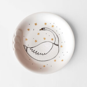 talerz na ścianę łabędź