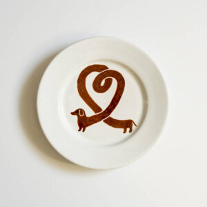 TALERZ na ścianę z jamnikiem serce walentynki