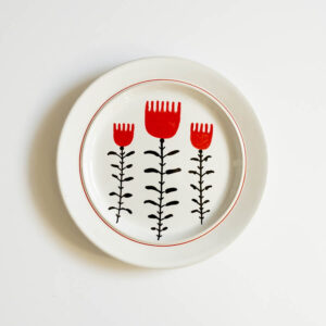 talerz na ścianę - trzy kwiatki