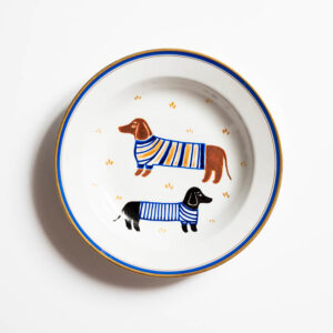 talerz jamniki w paski