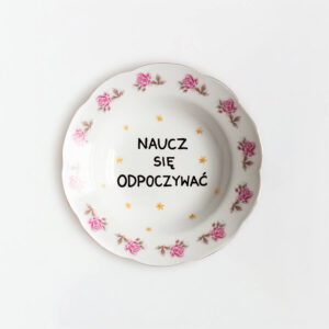 talerz na ścianę - naucz się odpoczywać - sentencja