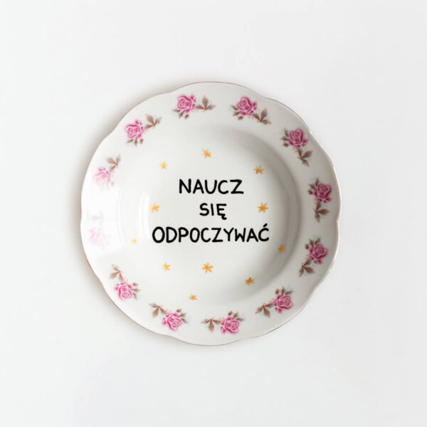 talerz na ścianę - naucz się odpoczywać - sentencja