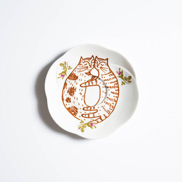 śpiące koty talerz na ścianę